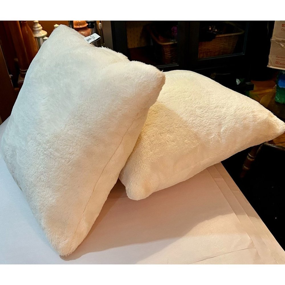 Pair Wamsutta Furry 16x16 Throw Pillows - Picture 3 of 4